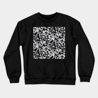 Black and White Passion Fruit Flowers Crewneck Sweatshirt